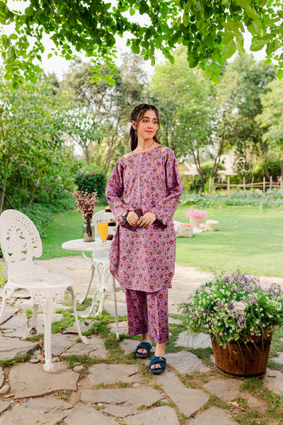  Digital Printed Lawn front far -Lavender garden - Naayas Official | best sellers