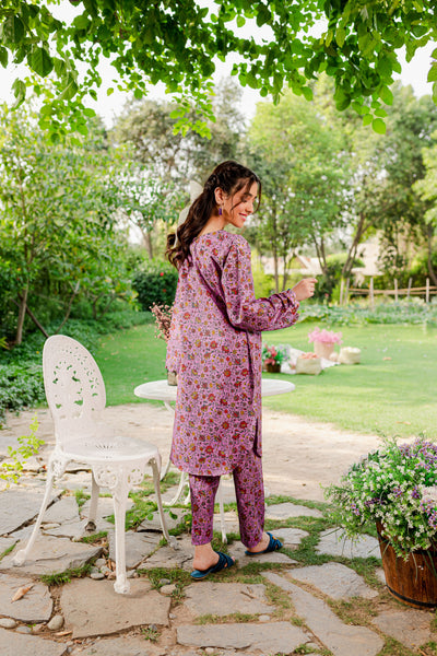 Digital Printed Lawn back -Lavender garden - Naayas Official | best sellers