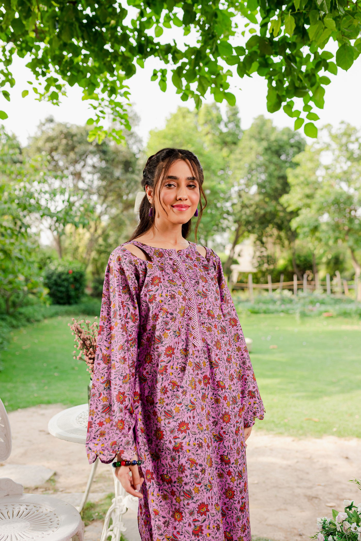  Digital Printed Lawn front right-Lavender garden - Naayas Official | best sellers
