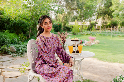 Digital Printed Lawn front sitting-Lavender garden - Naayas Official | best sellers
