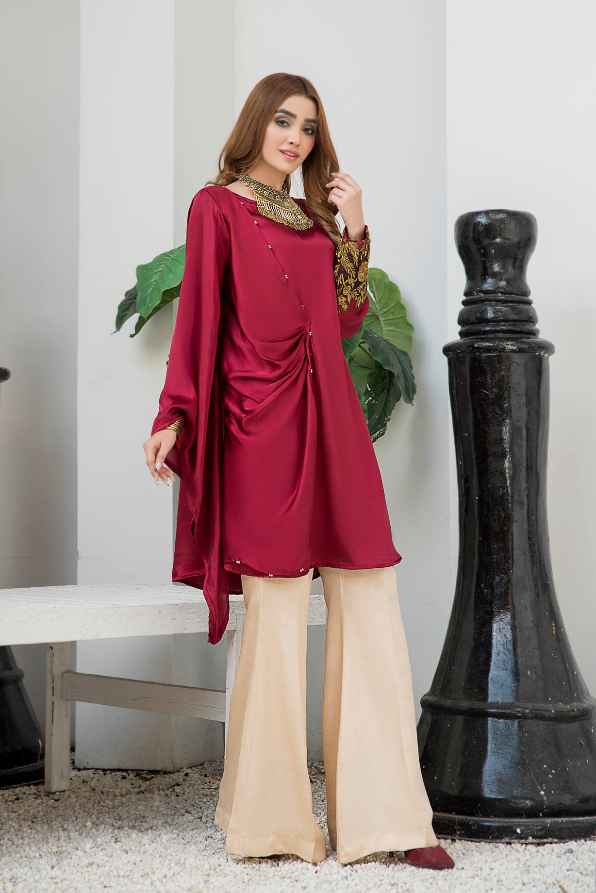 best sellers | Maroon Ray -  front - Premium Dresses from Naayas - Just Rs.3499! Shop now at Naayas Official