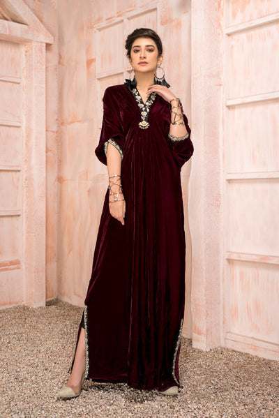 Maroon kaftan - Naayas Official