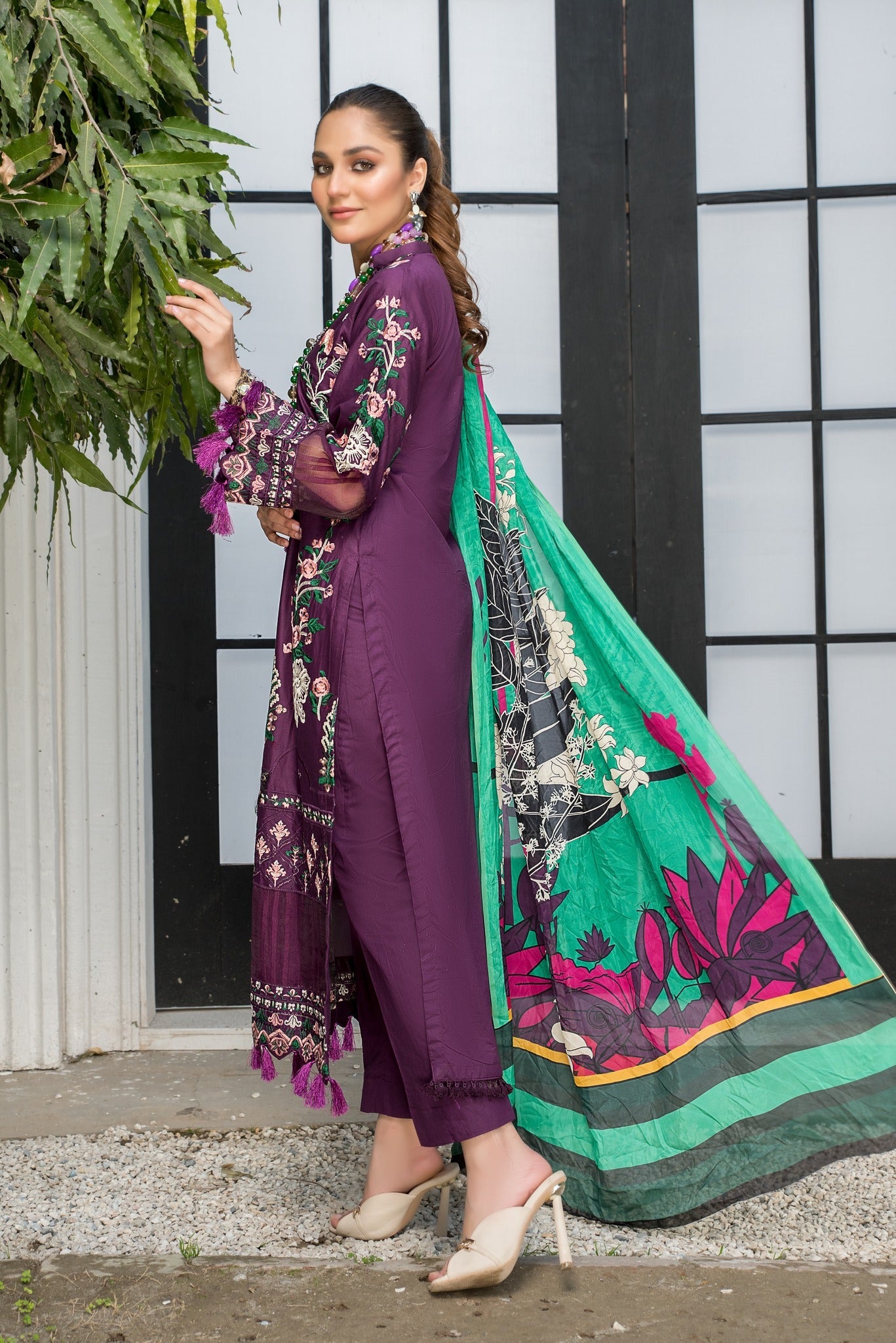 best sellers | Belizey Purple -  front - Premium Dresses from Nerra Lawn '22 - Just Rs.4639.20! Shop now at Naayas Official
